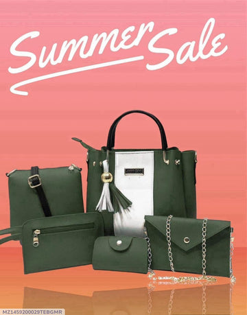 Womens Rexine Hand Bag Set 5 pcs